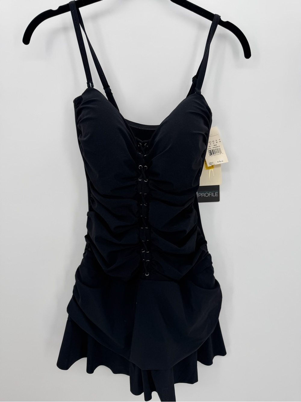 Profile By Gottex Ladies One Piece Adjustable Straps Swimsuit Size 10 NWT Black - Picture 3 of 4